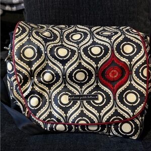 Petunia Pickle Bottom Black and Cream Diaper Bag
